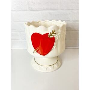 Vintage Arco Valentine Footed Planter Compote Japan Eggshell Porcelain #57488